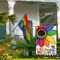 Welcome Rainbow Sunflower Decorative Garden Flag, Summer LGBTQ Love Heart Bee Yard Outside Pride Month Decoration, Gay Lesbian Bisexual Pansexual Outdoor Small Home Decor Double Sided 12 x 18